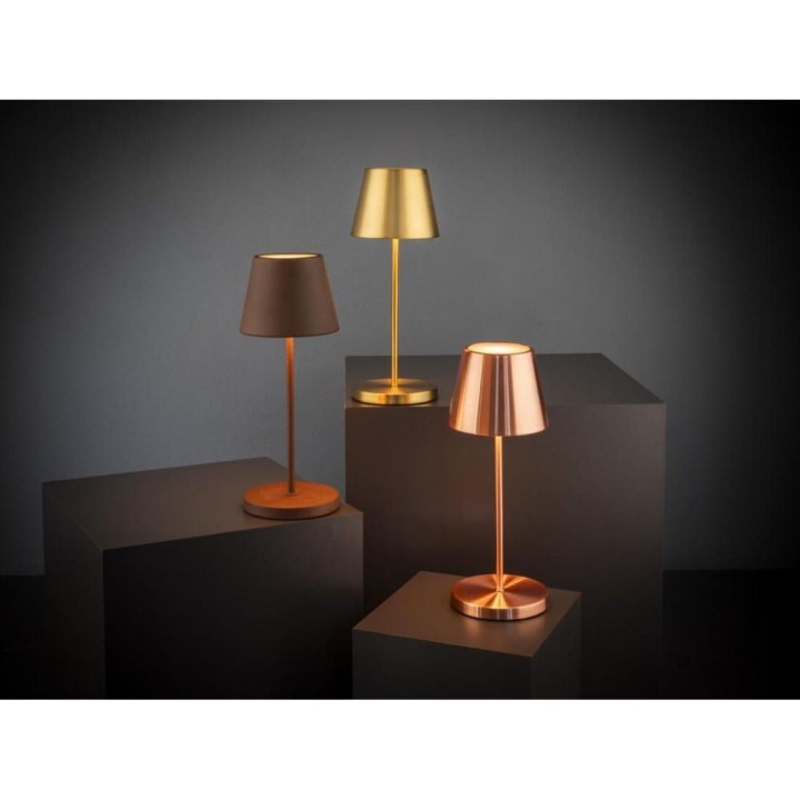 MERLE rdzawa lampa stołowa LED do wielokrotnego ładowania, Ø11 x 30,5 cm   | 17009  ALVA