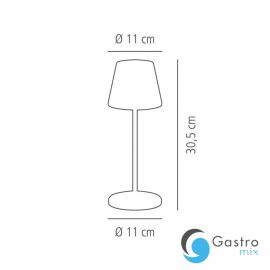  MERLE rdzawa lampa stołowa LED do wielokrotnego ładowania, Ø11 x 30,5 cm   | 17009  ALVA