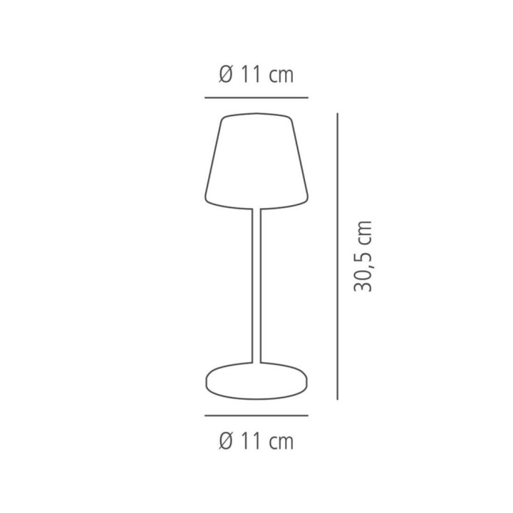 MERLE rdzawa lampa stołowa LED do wielokrotnego ładowania, Ø11 x 30,5 cm   | 17009  ALVA