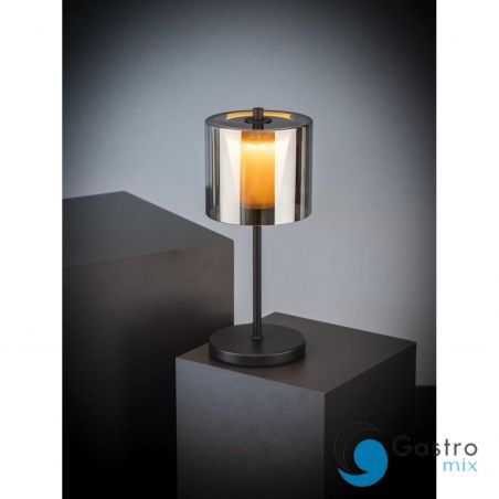 ANTON czarna lampa stołowa LED do wielokrotnego ładowania Ø12 x 28 cm  | 17045  ALVA 