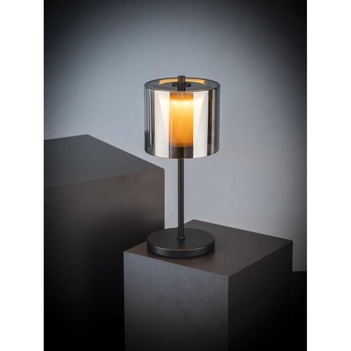 ANTON czarna lampa stołowa LED do wielokrotnego ładowania Ø12 x 28 cm  | 17045  ALVA