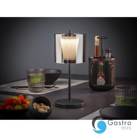 ANTON czarna lampa stołowa LED do wielokrotnego ładowania Ø12 x 28 cm  | 17045  ALVA 