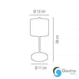  ANTON czarna lampa stołowa LED do wielokrotnego ładowania Ø12 x 28 cm  | 17045  ALVA