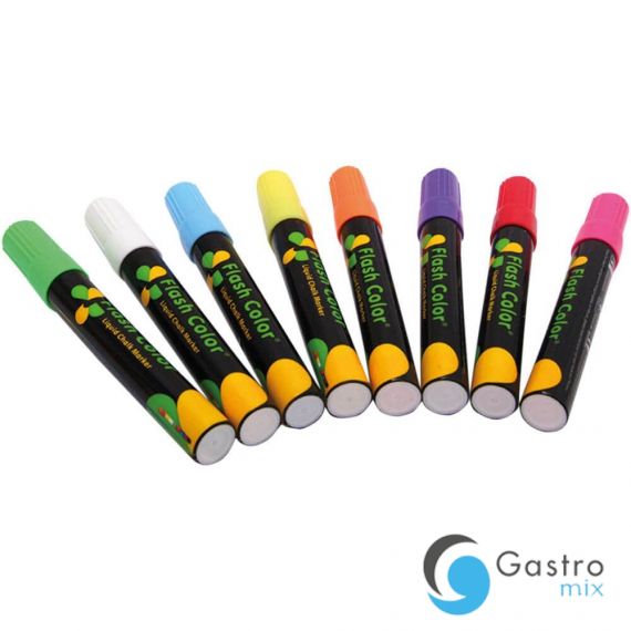 zestaw 8 kolorowych markerów kredowych | 486008 stalgast 