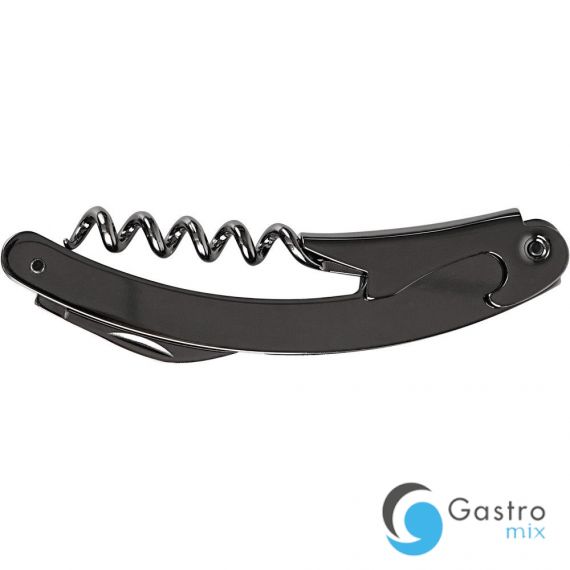 otwieracz, korkociąg kelnerski, czarny, zakrzywiony, 3-funkcyjny | 472996 stalgast 