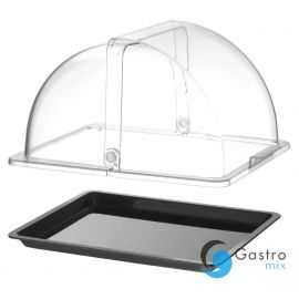  Witrynka roll-top, GN 1/2, czarny, 325x265mm, Prostokątny | 427569 HENDI