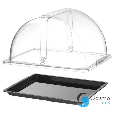 Witrynka roll-top, GN 1/2, czarny, 325x265mm, Prostokątny | 427569 HENDI 