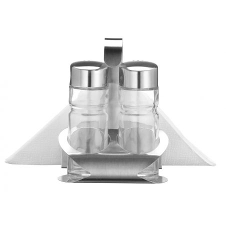 Zestaw do przypraw-3 elementy sól, pieprz, serwetnik | 465318 HENDI 