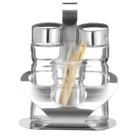 Zestaw do przypraw-3 elementy sól, pieprz, wykałaczki | 465325 hendi 