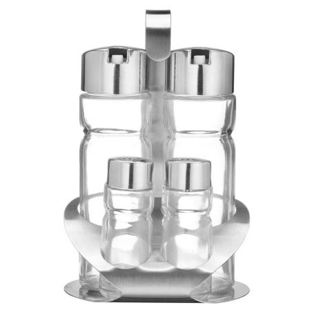 Zestaw do przypraw-4 elementy ocet, oliwa, sól, pieprz | 465356 hendi 