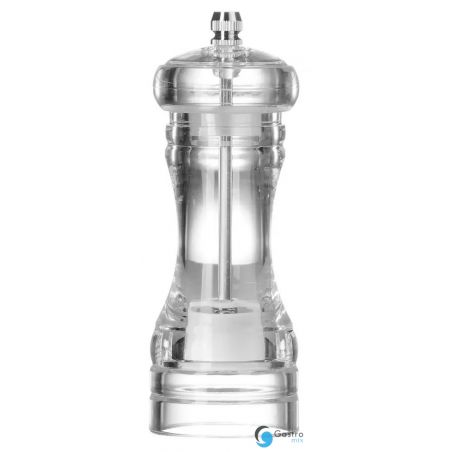 Młynek do pieprzu akrylowy, transparentny, ⌀50x(H)140mm | 469644 HENDI 