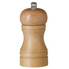 Młynek do pieprzu drewniany, jasne drewno, ⌀50x(H)113mm | 469682 HENDI
