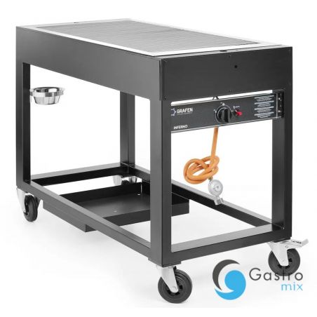Grill gazowy Tampa, czarny, 10kW, 1260x580x(H)900mm| 700044 HENDI 