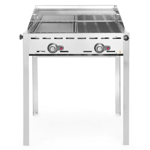 Grill Green Fire 2-palnikowy, Profi Line, Emaliowana patelnia żeliwna i ruszt GN 1/1, 11,6kW,... 