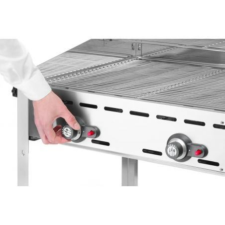 Grill Green Fire 2-palnikowy, Profi Line, Emaliowana patelnia żeliwna i ruszt GN 1/1, 11,6kW,... 