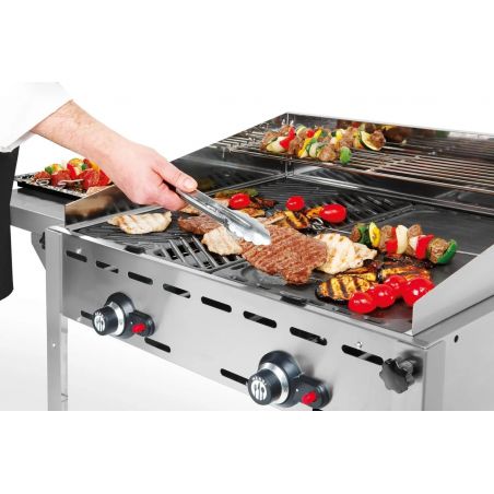 Grill Green Fire 2-palnikowy, Profi Line, Emaliowana patelnia żeliwna i ruszt GN 1/1, 11,6kW,... 