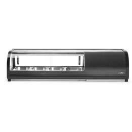 Witryna chłodnicza do sushi, Arktic, W zestawie pojemniki: 4x GN 1/3 (H) 40 mm., GN 1/3, czarny | 274071 HENDI