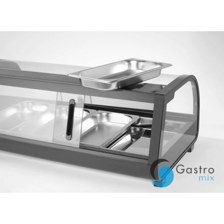 Witryna chłodnicza do sushi, Arktic, W zestawie pojemniki: 4x GN 1/3 (H) 40 mm., GN 1/3, czarny |... 