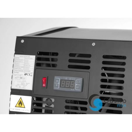 Witryna chłodnicza do sushi, Arktic, W zestawie pojemniki: 4x GN 1/3 (H) 40 mm., GN 1/3, czarny |... 