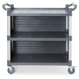 Wózek kelnerski 3-półkowy z polipropylenu, duży, AmerBox, Zawiera boczne panele, 1010x500x(H)960mm | 816271 hendi