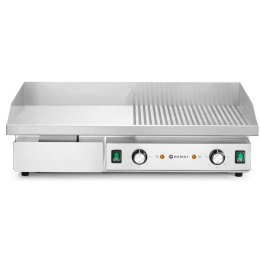 Płyta grillowa w połowie żebrowana, Budget Line, 1/2 gładka, 1/2 ryflowana, 400V/4400W | 154991 hendi