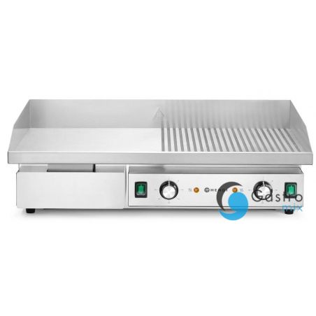 Płyta grillowa w połowie żebrowana, Budget Line, 1/2 gładka, 1/2 ryflowana, 400V/4400W | 154991... 