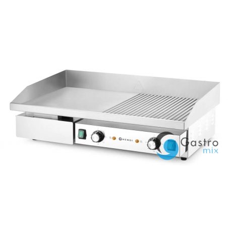 Płyta grillowa w połowie żebrowana, Budget Line, 1/2 gładka, 1/2 ryflowana, 400V/4400W | 154991... 