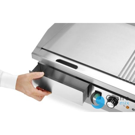 Płyta grillowa w połowie żebrowana, Budget Line, 1/2 gładka, 1/2 ryflowana, 400V/4400W | 154991... 