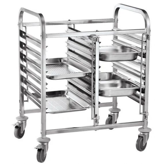 Wózek do transportu pojemników podwójny 12×GN 1/1 | 810569 hendi 