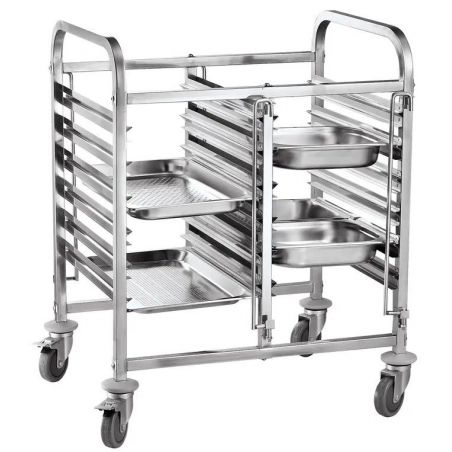 Wózek do transportu pojemników podwójny 12×GN 1/1 | 810569 hendi 