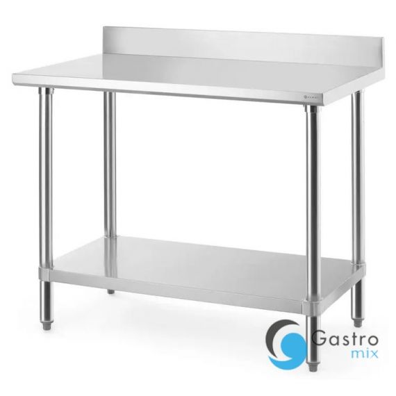 Stół przyścienny z półką 1000x600x(H)950mm - skręcany, Budget Line | 817568 hendi 