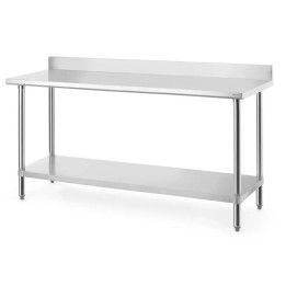 Stół przyścienny z półką 1200x600x(H)950mm - skręcany, HENDI, Budget Line| 817575 hendi