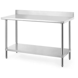 Stół przyścienny z półką 1400x600x(H)950mm - skręcany, Budget Line| 817582 hendi