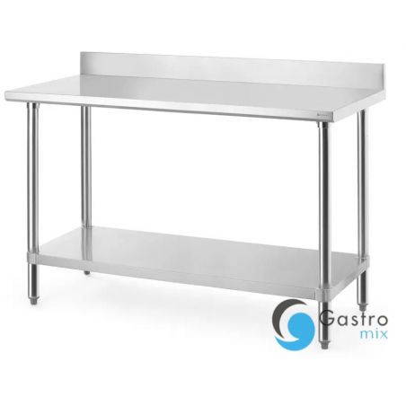 Stół przyścienny z półką 1400x600x(H)950mm - skręcany, Budget Line| 817582 hendi 