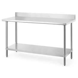 Stół przyścienny z półką 1600x600x(H)950mm - skręcany, HENDI, Budget Line | 817599 hendi