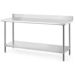 Stół przyścienny z półką 1800x600x(H)950mm - skręcany, Budget Line | 817605 hendi