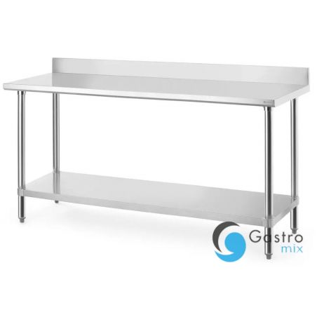 Stół przyścienny z półką 1800x600x(H)950mm - skręcany, Budget Line | 817605 hendi 