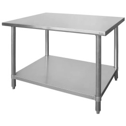 Stół centralny z półką 1400x600x(H)850mm- skręcany, Budget Line| 812464 hendi