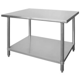 Stół centralny z półką  1600x600x(H)850mm - skręcany, Budget Line | 812471 hendi