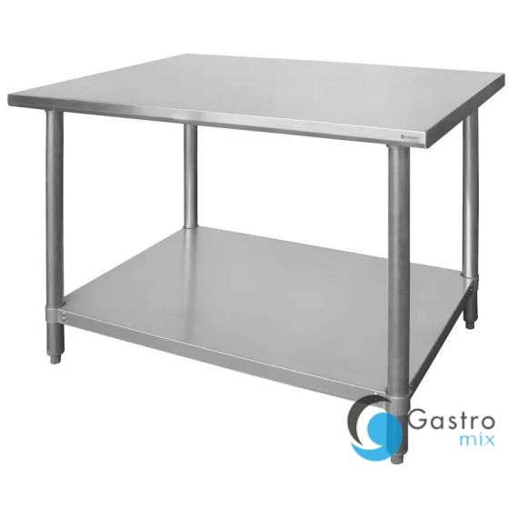 Stół centralny z półką  1600x600x(H)850mm - skręcany, Budget Line | 812471 hendi 