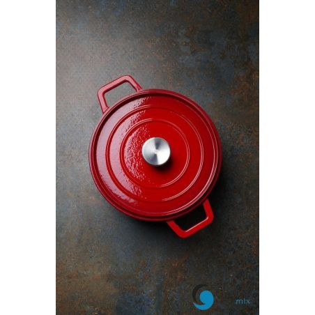 Garnek żeliwny emaliowany, 3,7L, czerwony| 626832 hendi 