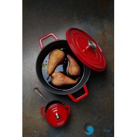  Garnek żeliwny emaliowany, 3,7L, czerwony| 626832 hendi