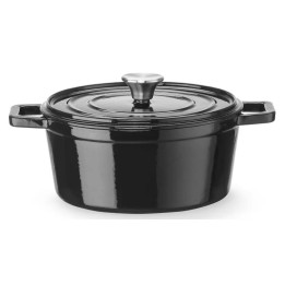 Garnek żeliwny emaliowany, 3,7L, czarny| 626870 hendi