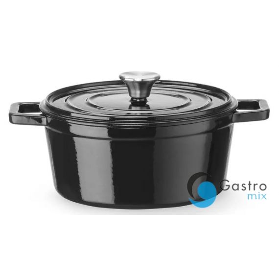 Garnek żeliwny emaliowany, 3,7L, czarny| 626870 hendi 