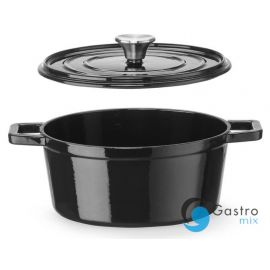 Garnek żeliwny emaliowany, 3,7L, czarny| 626870 hendi