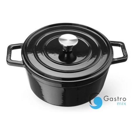 Garnek żeliwny emaliowany, 3,7L, czarny| 626870 hendi 
