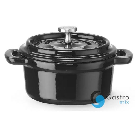 Garnek żeliwny emaliowany, 0,27L, czarny | 626894 hendi 