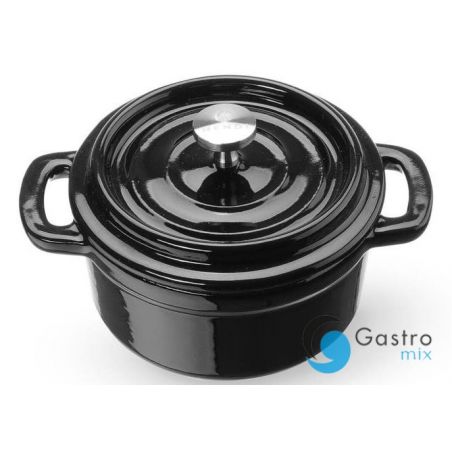 Garnek żeliwny emaliowany, 0,27L, czarny | 626894 hendi 