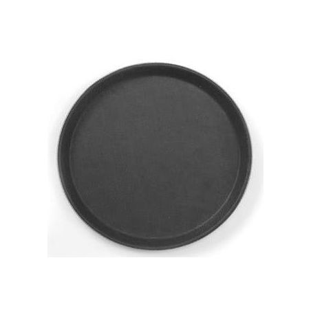 Taca do serwowania, poliestrowa, wzmocniona włóknem szklanym, antyp., okrągła, śr. 350 mm, czarna 