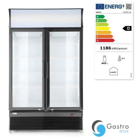 Lodówka barowa z podświetlanym panelem, 2-drzwiowa, Arktic, 512L | 233795 hendi 